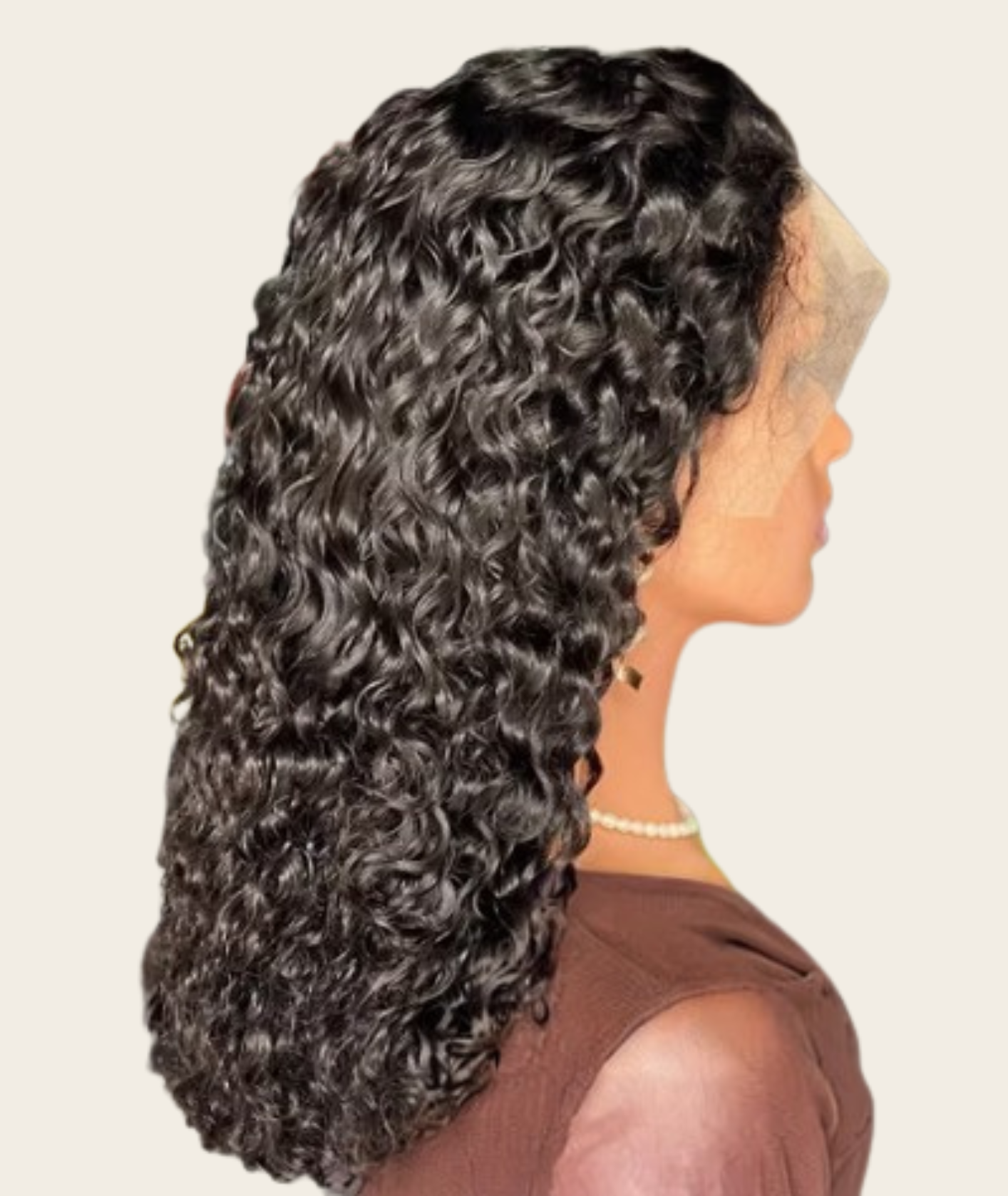 ✨ Double Drawn 13x4 Full Frontal Curly Wig — Natural Black (100% Human Hair) - 10” to 20”