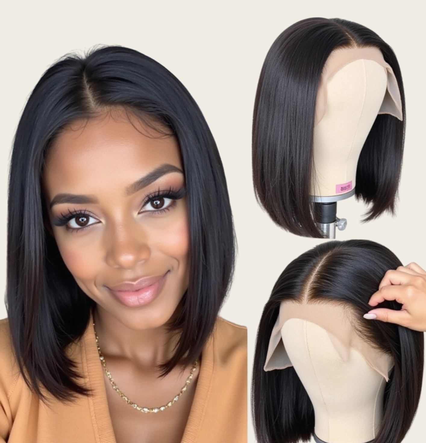 ✨ Single Drawn 13x4 Glueless Straight Wig — Natural Black (1B) — 100% Human Hair - 8" - 16"