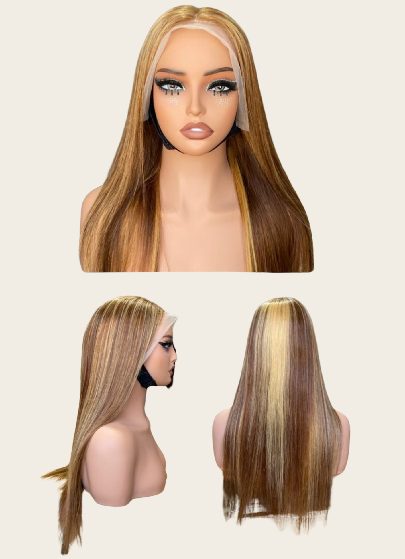 ✨ Double Drawn 13x4 Straight Wig — #4/27 Piano Color (100% Human Hair) — 10” to 20”