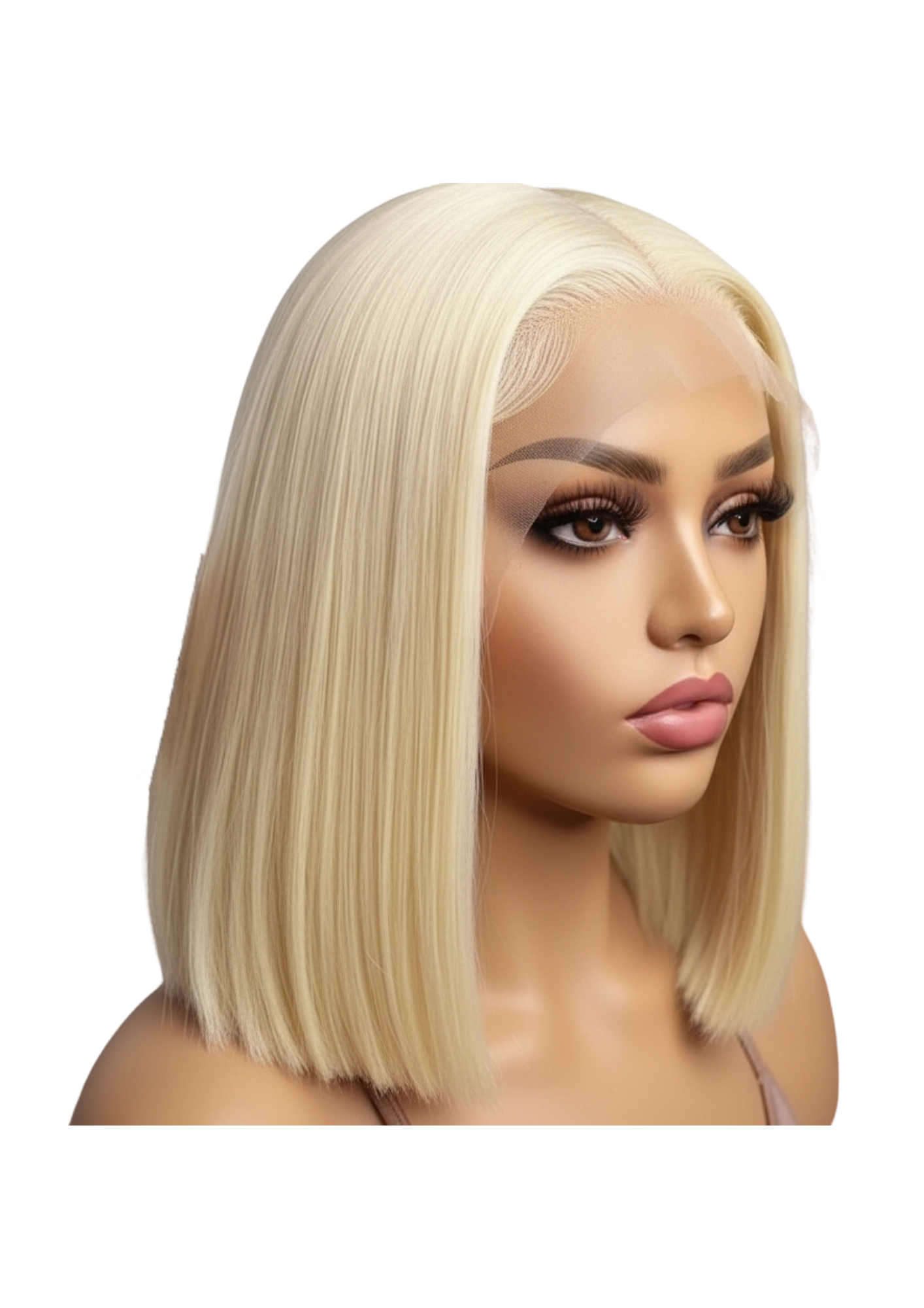 ✨ Double Drawn Full Frontal Blonde Bob Wig — 100% Human Hair — Inches 12 & 14