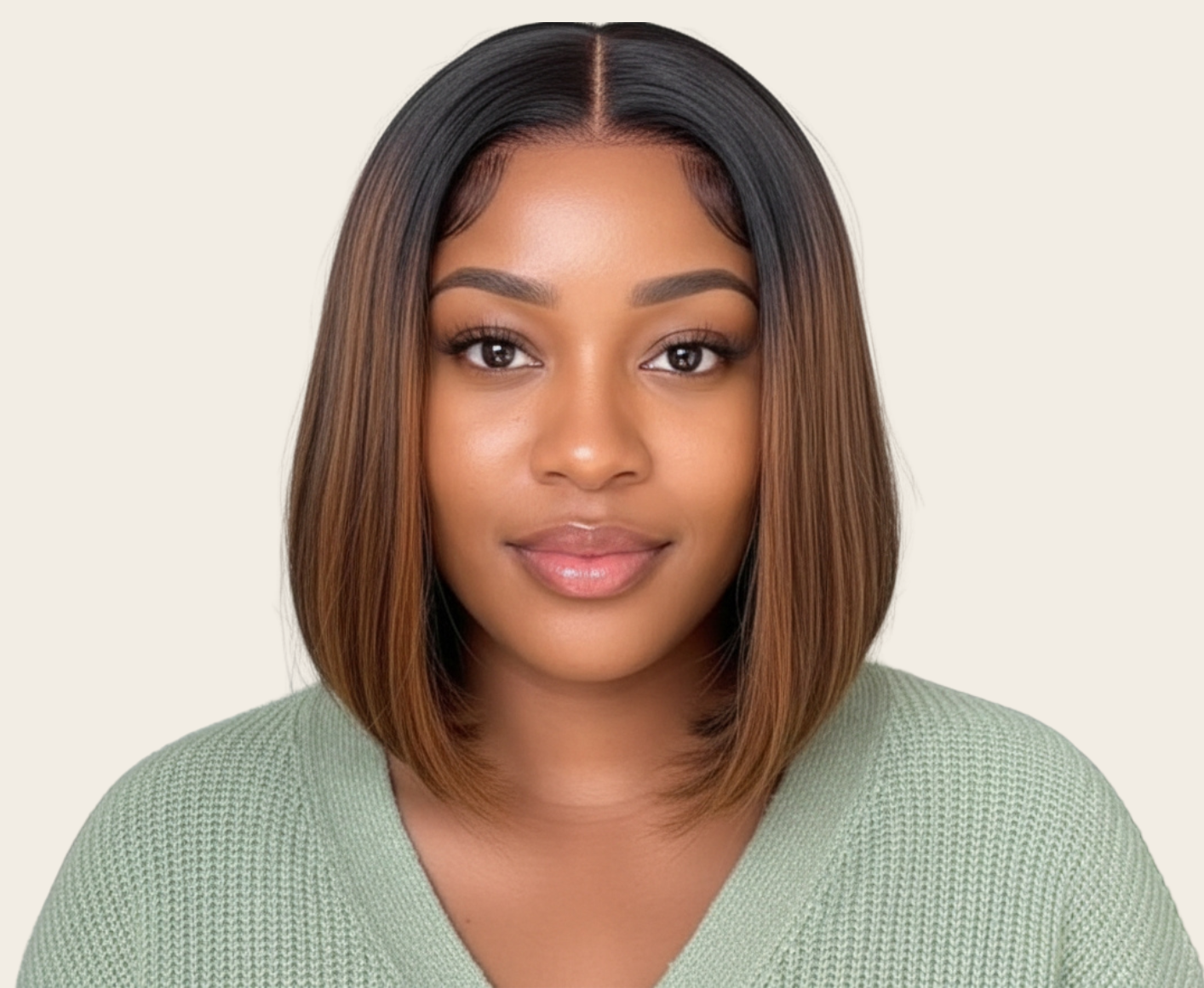 ✨ Single Drawn 13x4 Glueless Straight Lace Front Wig — Ombre (100% Human Hair) - 8" - 16"