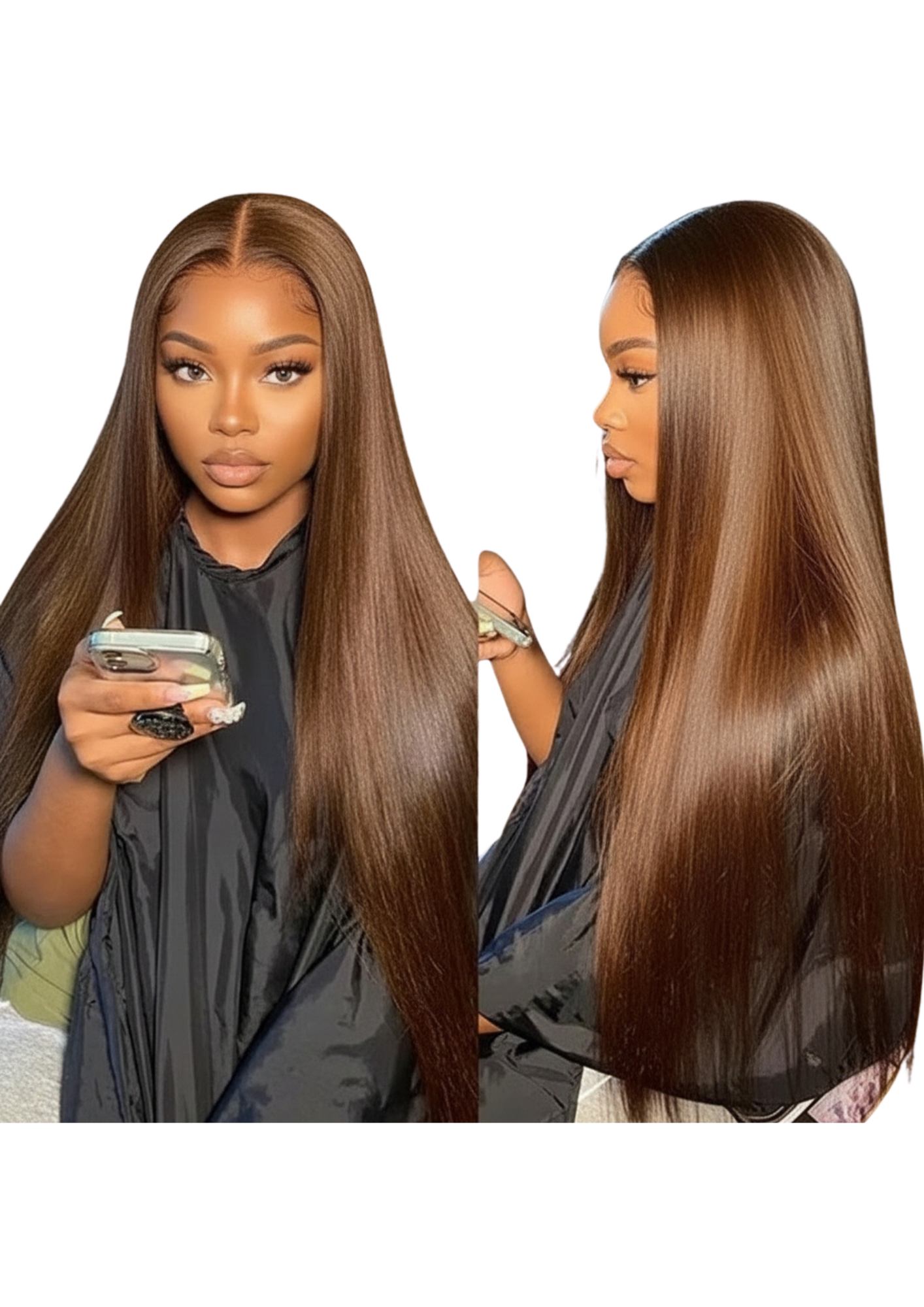 ✨Double Drawn 13x4 Straight Lace Front Wig — #4 Brown — 100% Human Hair — 10” to 20”