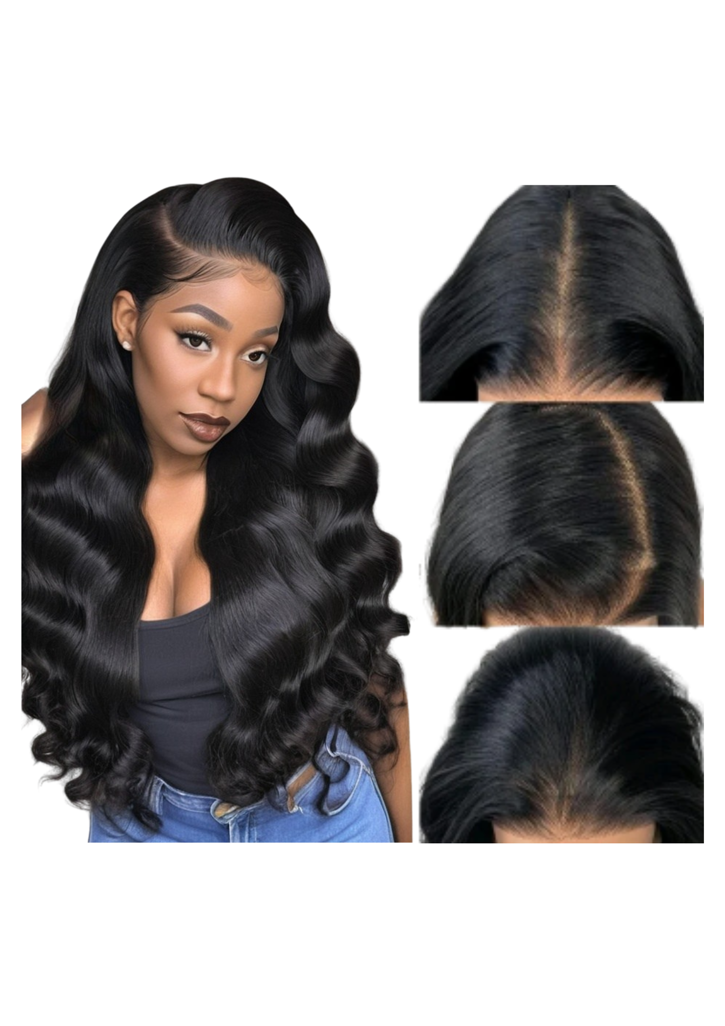 13x4 Body Wave Lace Front Wig – Natural Black 14A, Full & Flawless