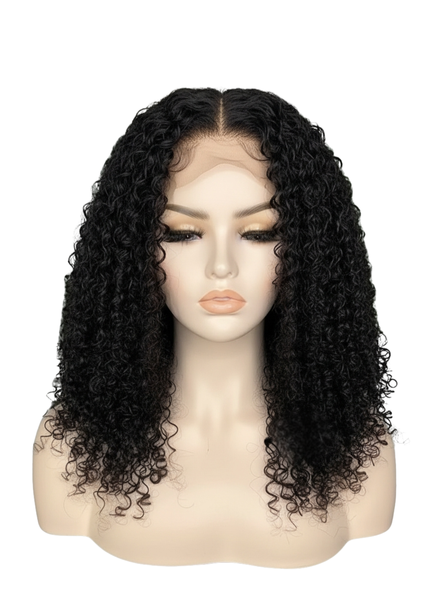 ✨ 14A Full Frontal Kinky Curly Bob Wig Black — 100% Human Hair — Inches 12 to 16