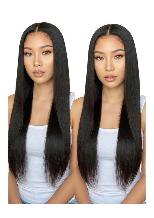 ✨ 14A 13x4 Silky Straight Lace Front Wig — Natural Black — 100% Human Hair — Inches 18 to 28