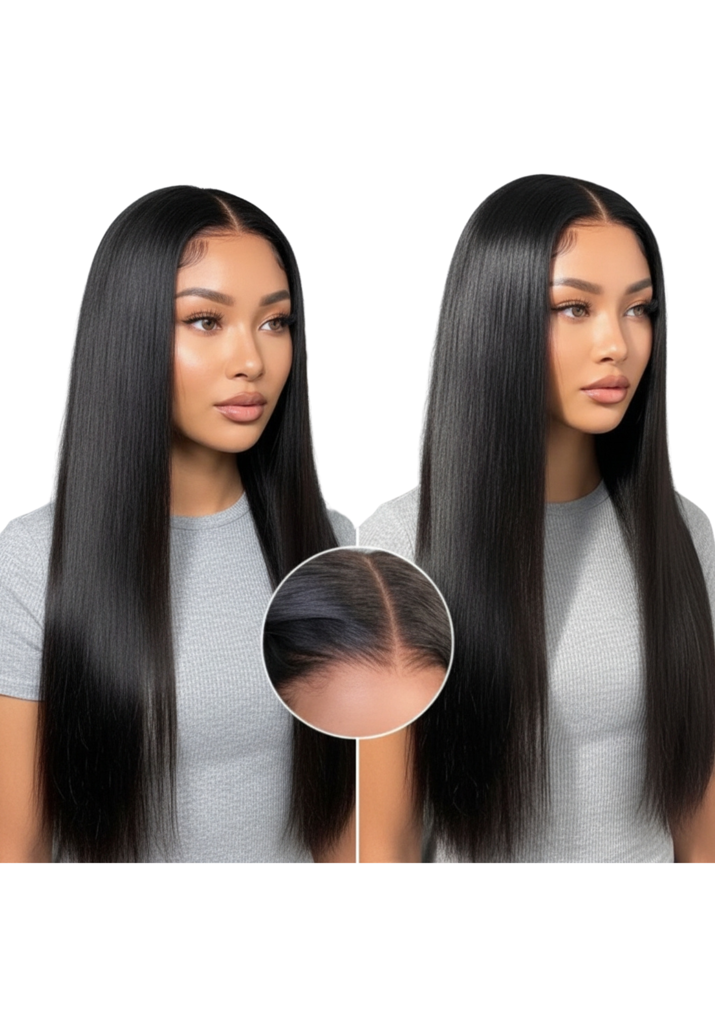 ✨ 14A 13x4 Silky Straight Lace Front Wig — Natural Black — 100% Human Hair — Inches 18 to 28