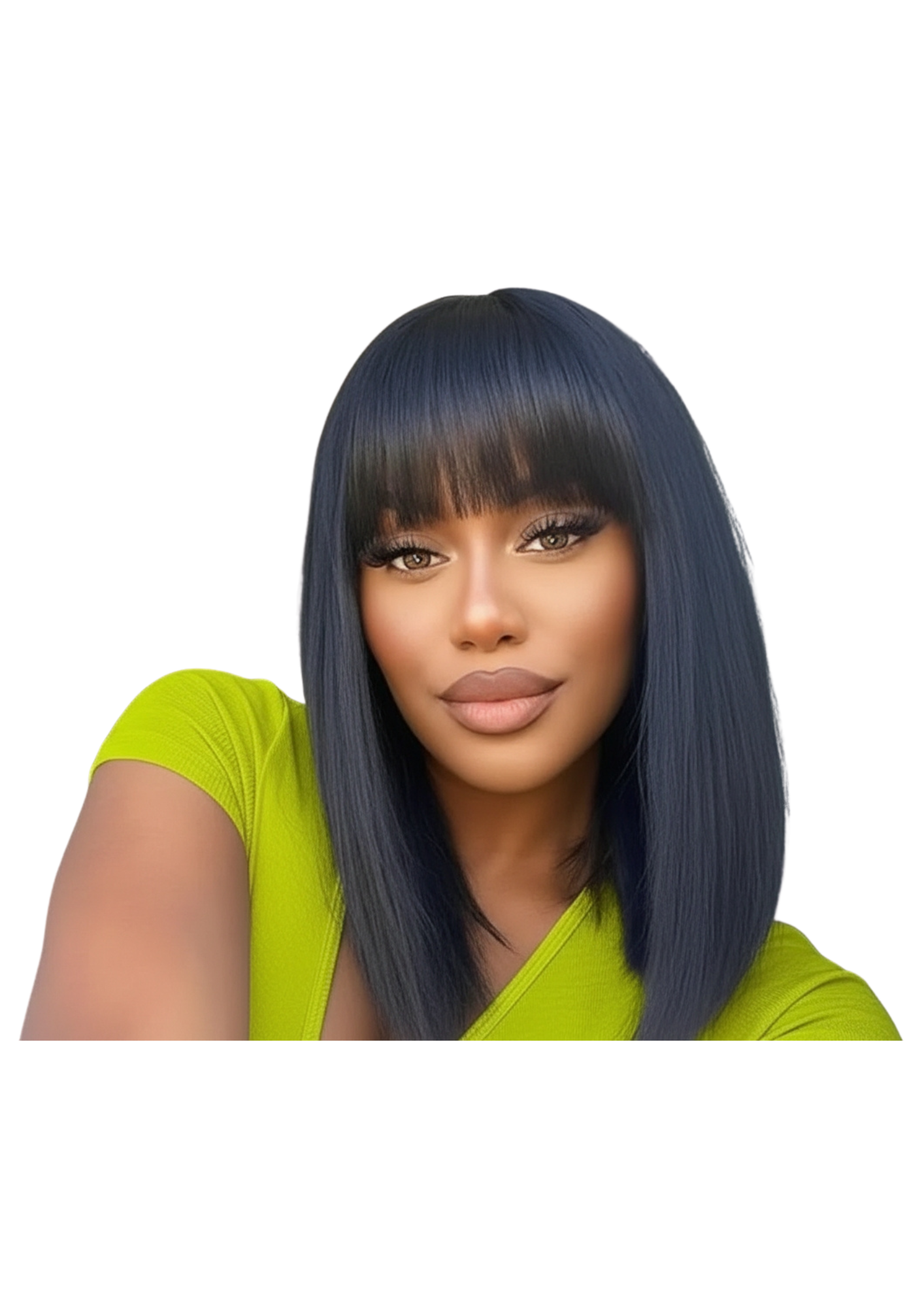 ✨ 3x1 Vietnam Fringe Bob – Jet Black – 100% Human Hair – 10”