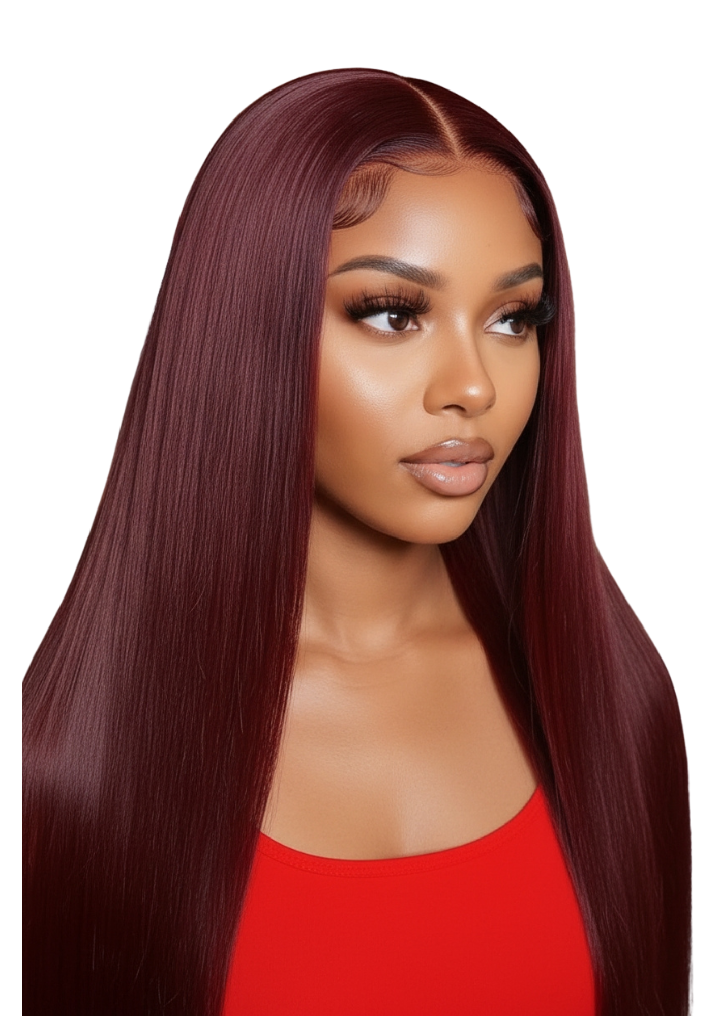 ✨ 13x4 Double Drawn Straight Wig — #99J Burgundy — 100% Human Hair — Lace Front