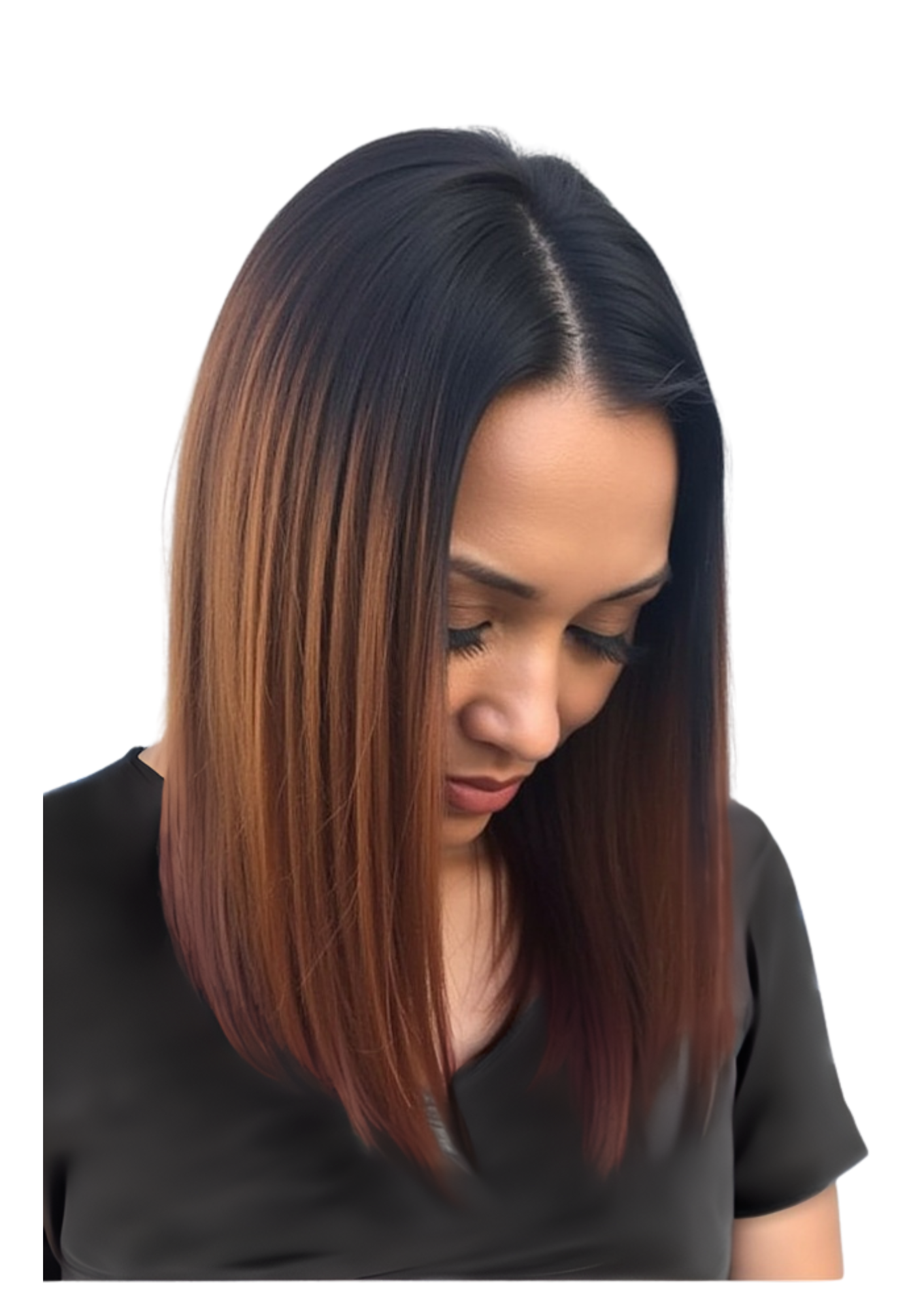 ✨ Double Drawn 13x4 Straight Lace Front Wig — Ombre #T1B/4 — 100% Human Hair — (10" - 20")
