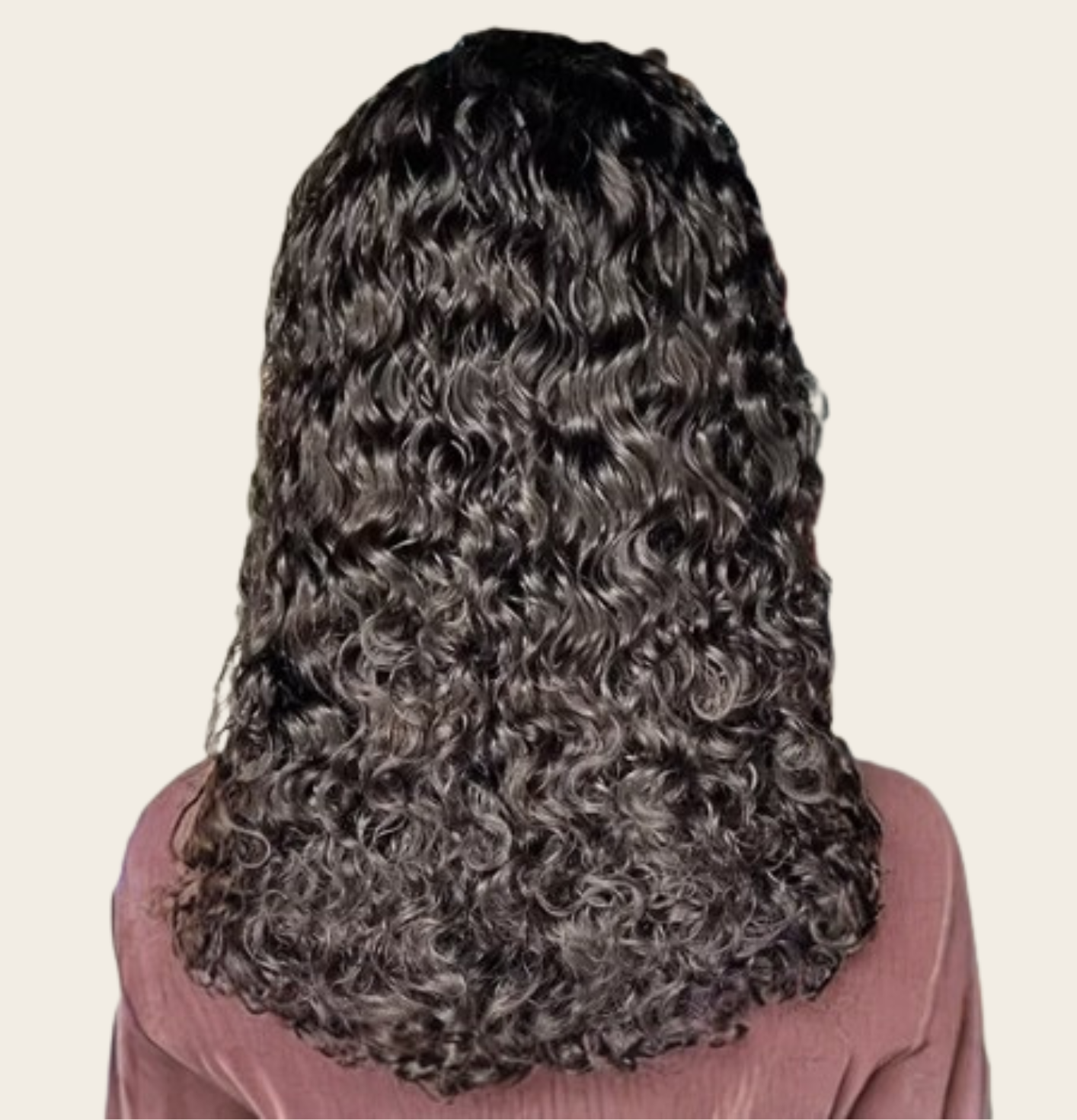 ✨ Double Drawn 13x4 Full Frontal Curly Wig — Natural Black (100% Human Hair) - 10” to 20”