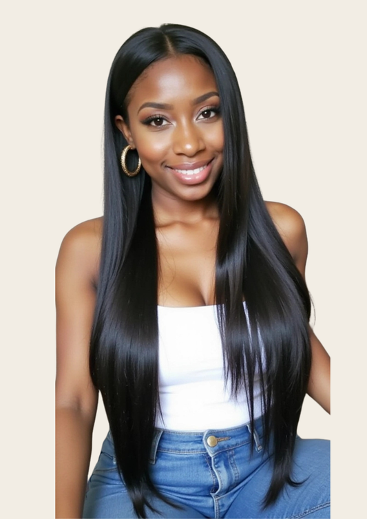 ✨ Double Drawn 4x4 Straight Wig — Natural Black (100% Human Hair) - 8" - 20"