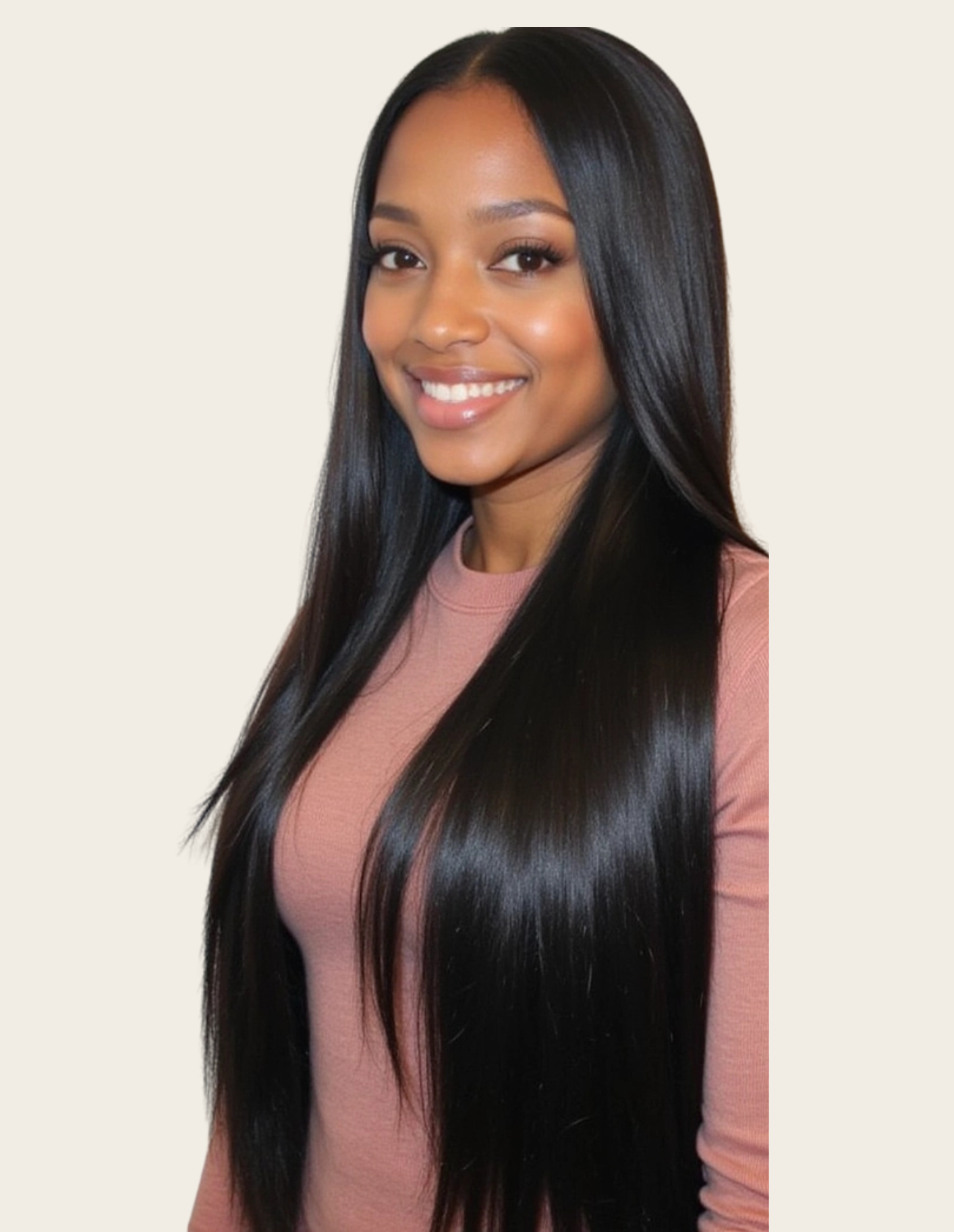 ✨ Double Drawn 4x4 Straight Wig — Natural Black (100% Human Hair) - 8" - 20"