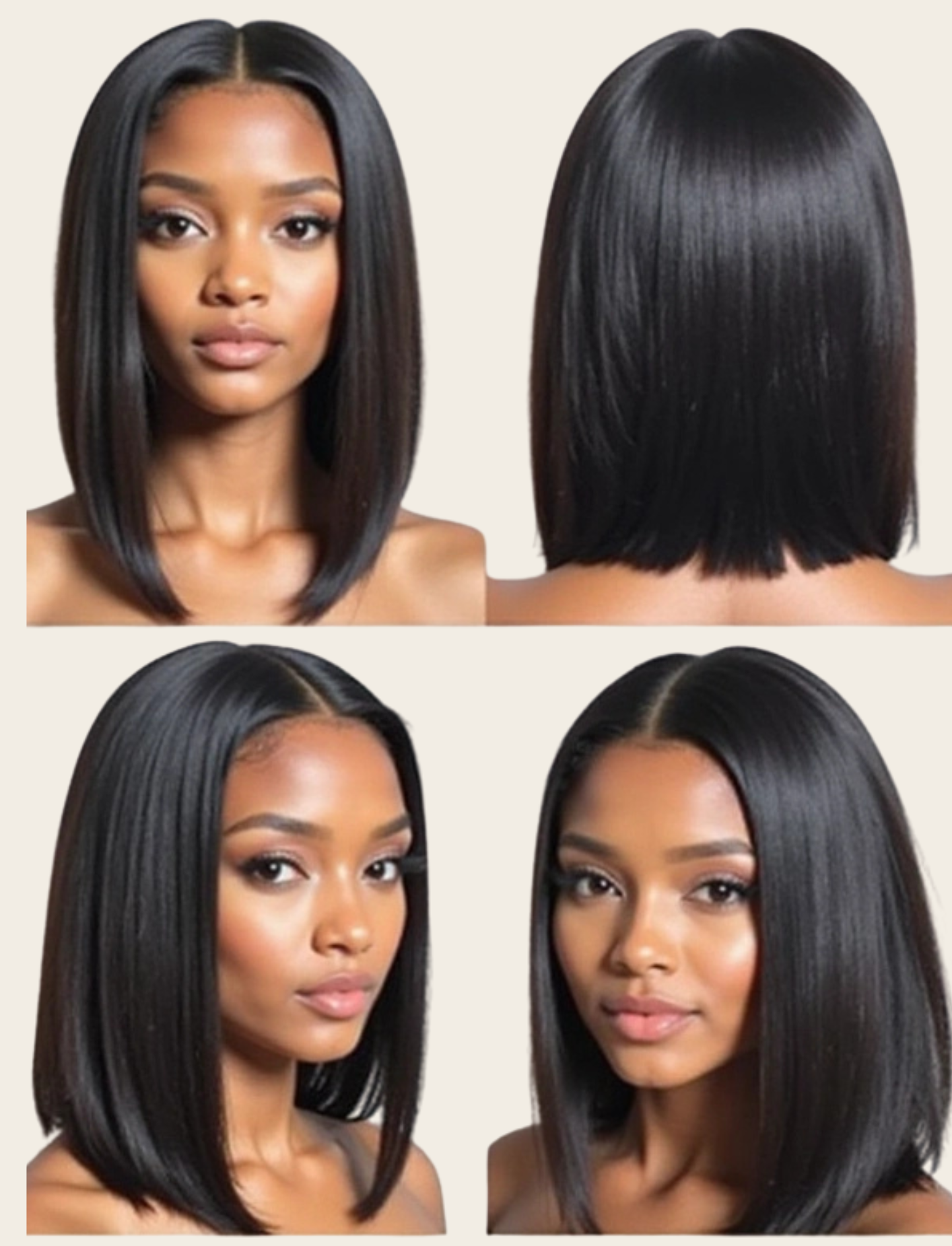 ✨ Single Drawn 13x4 Glueless Straight Wig — Natural Black (1B) — 100% Human Hair - 8" - 16"