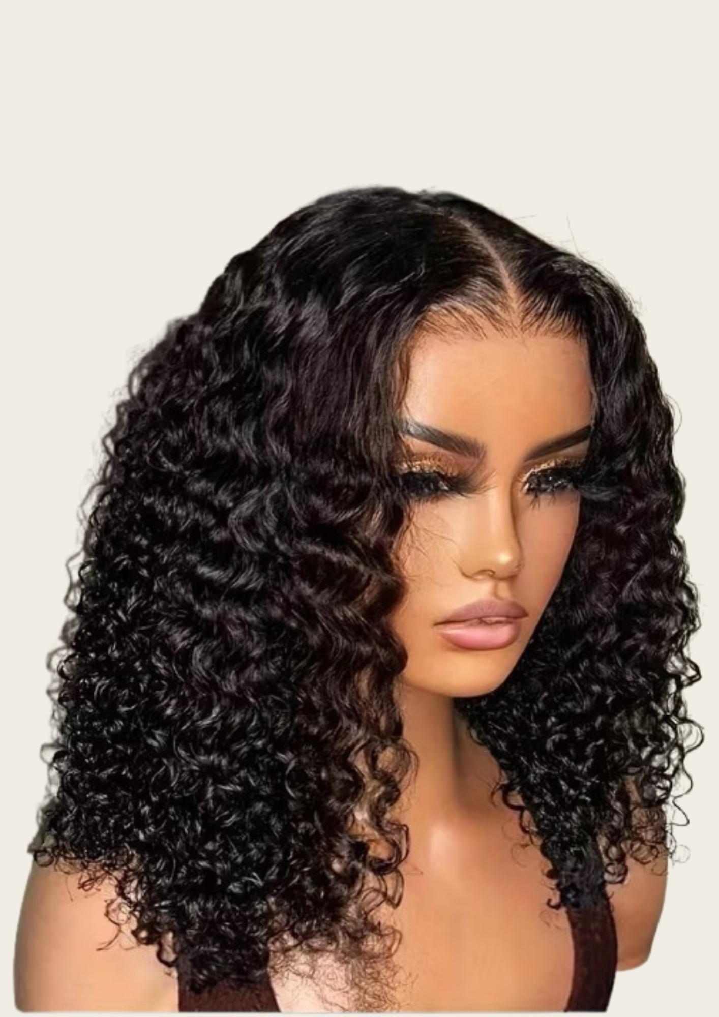 ✨ Single Drawn 13x4 Glueless Curly Wig — Natural Black (100% Human Hair) - 8" - 16"