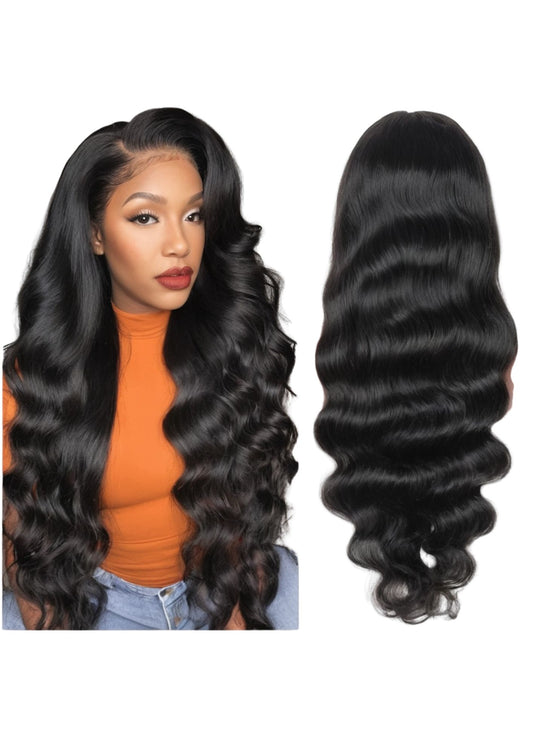 13x4 Body Wave Lace Front Wig – Natural Black 14A, Full & Flawless