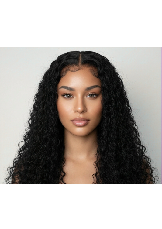 ✨ 15A Glueless 13x4 Lace Front Curly Wig – Jet Black (1B) – Premium Luxury (14”–30”)