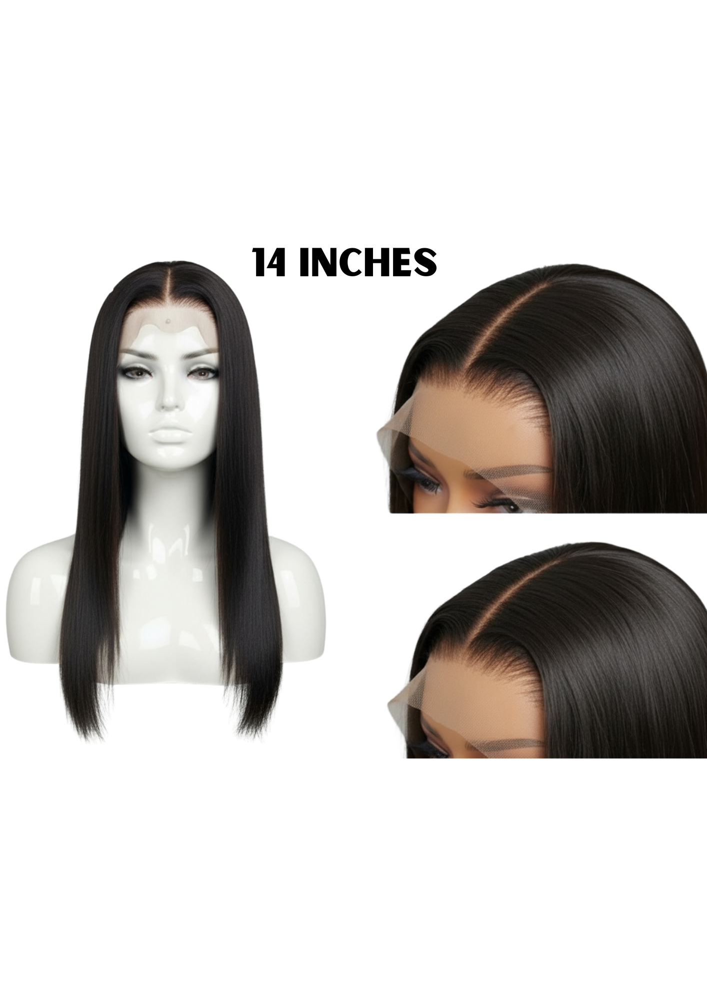 ✨ 15A Glueless 13x4 Lace Front Straight Wig – Jet Black (1B) – Premium Luxury (14”–30”)