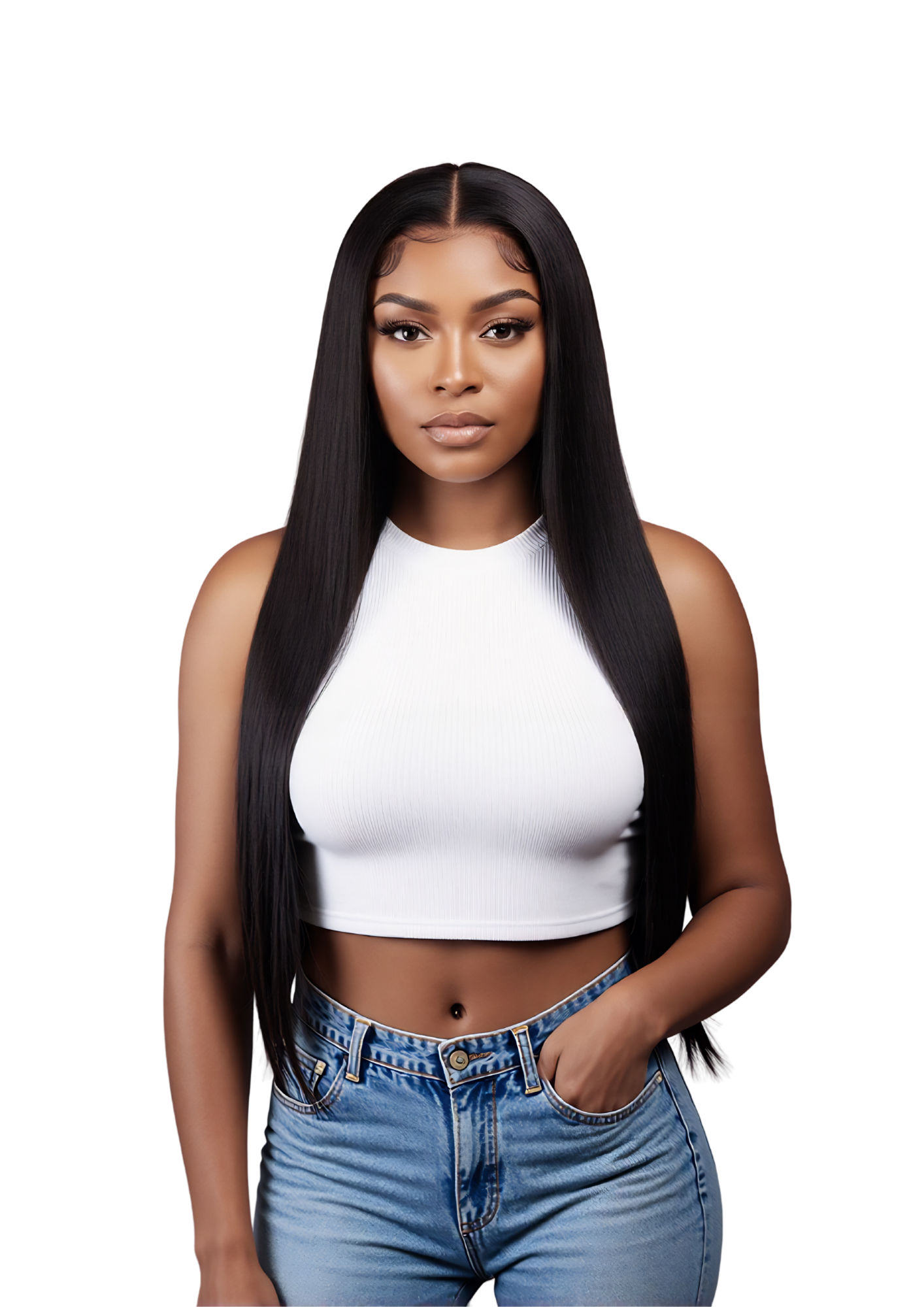 ✨ 15A Glueless 13x4 Lace Front Straight Wig – Jet Black (1B) – Premium Luxury (14”–30”)