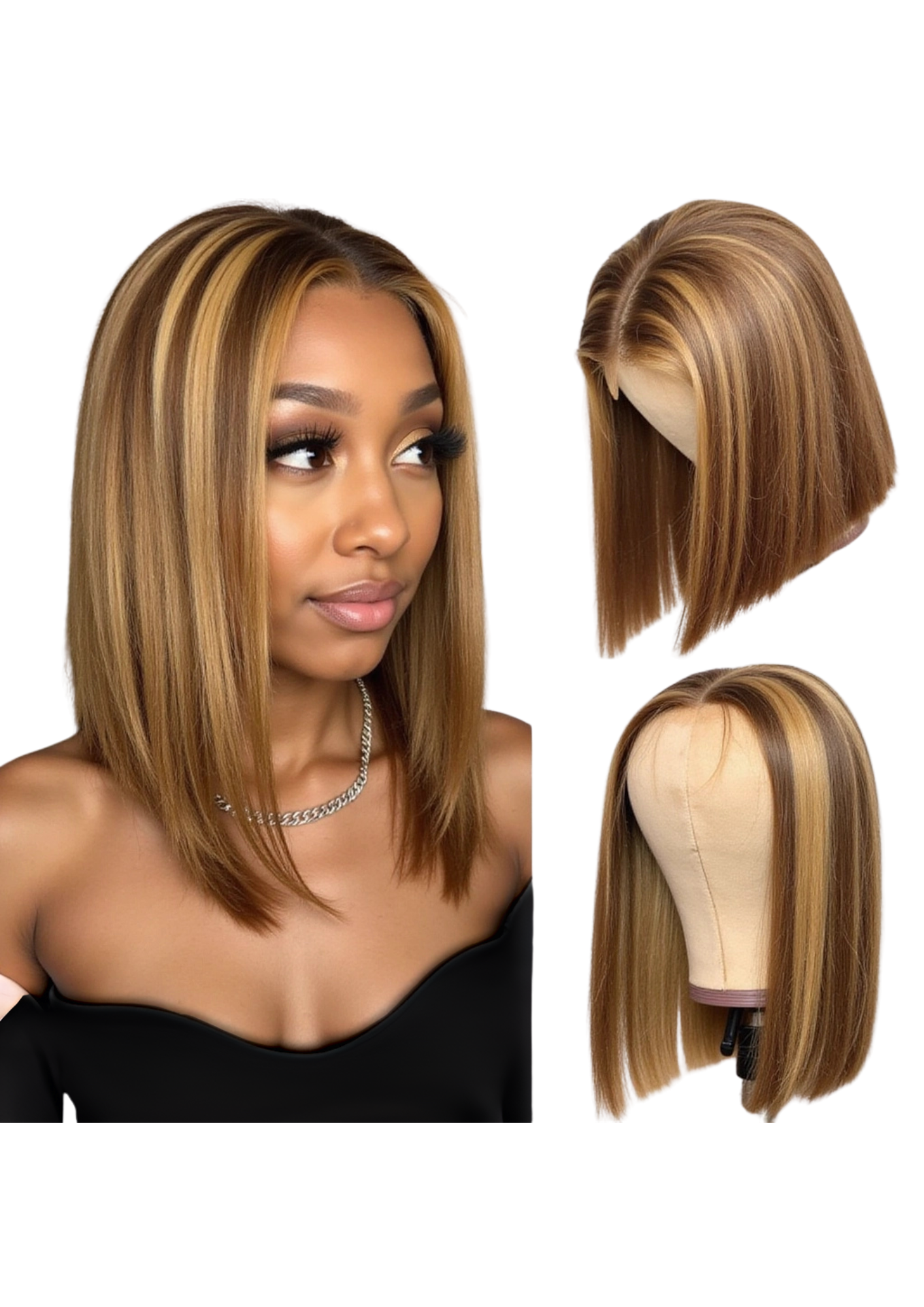 ✨ Double Drawn 13x4 Straight Wig — #4/27 Piano Color (100% Human Hair) — 10” to 20”