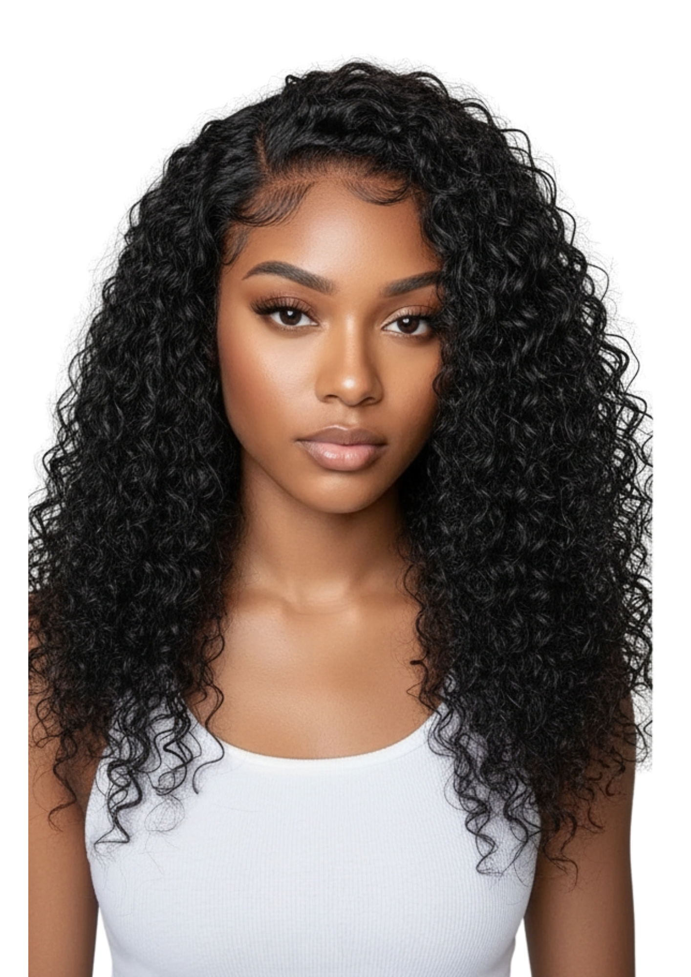 ✨ 15A Glueless 4x4 Lace Closure Curly Wig – Jet Black (1B) – 100% Human Hair (14”–30”)