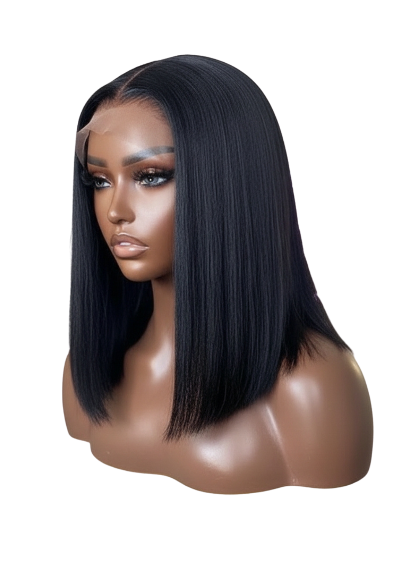 ✨ Double-Drawn 13x4 HD Lace Frontal Straight Wig – Glueless, 1B Natural Black (14”–20”)