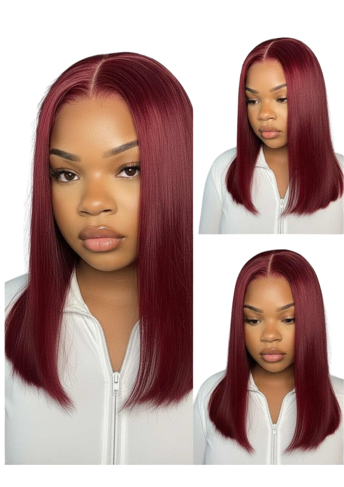 ✨ 13x4 Double Drawn Straight Wig — #99J Burgundy — 100% Human Hair — Lace Front