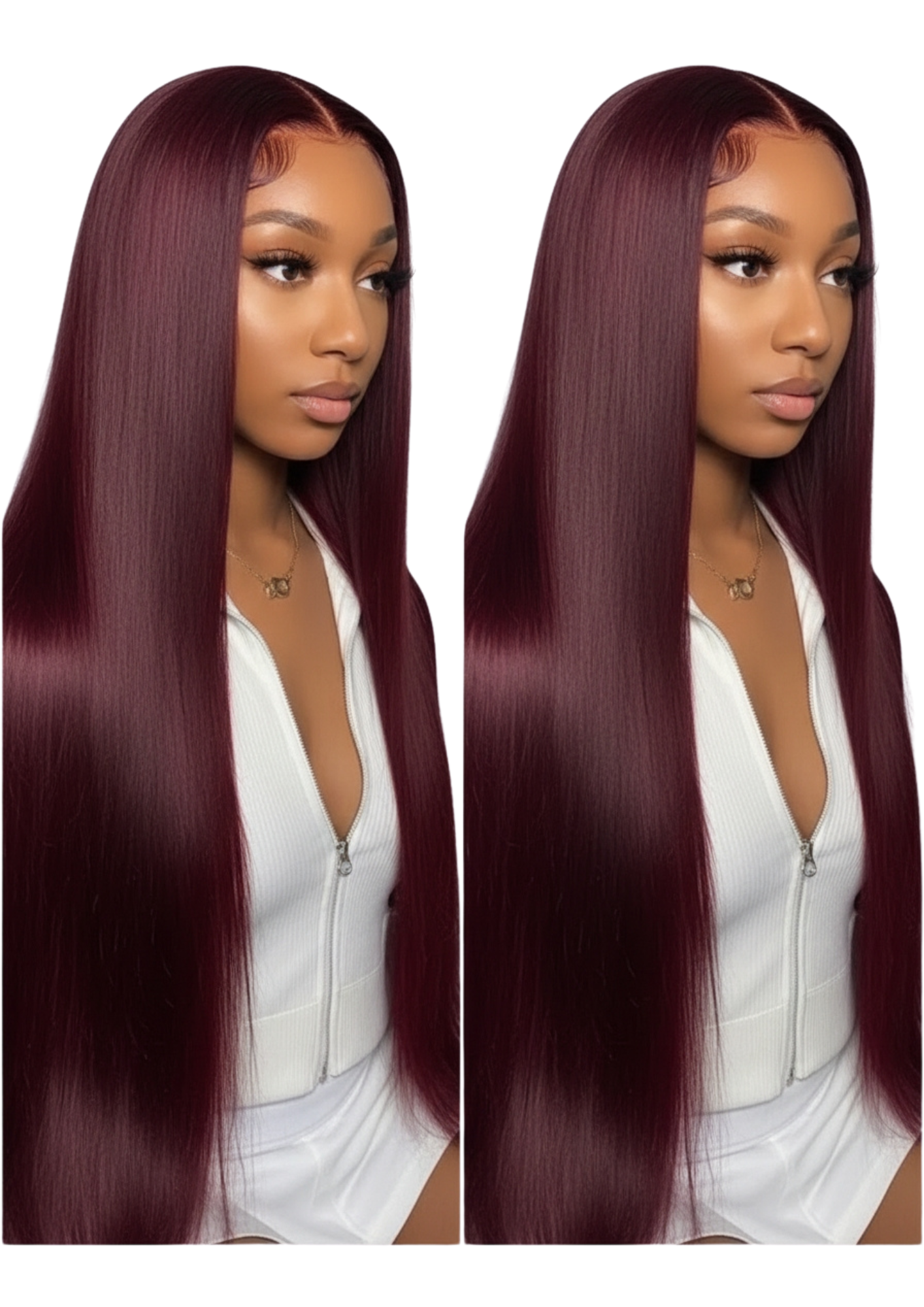 ✨ 13x4 Double Drawn Straight Wig — #99J Burgundy — 100% Human Hair — Lace Front