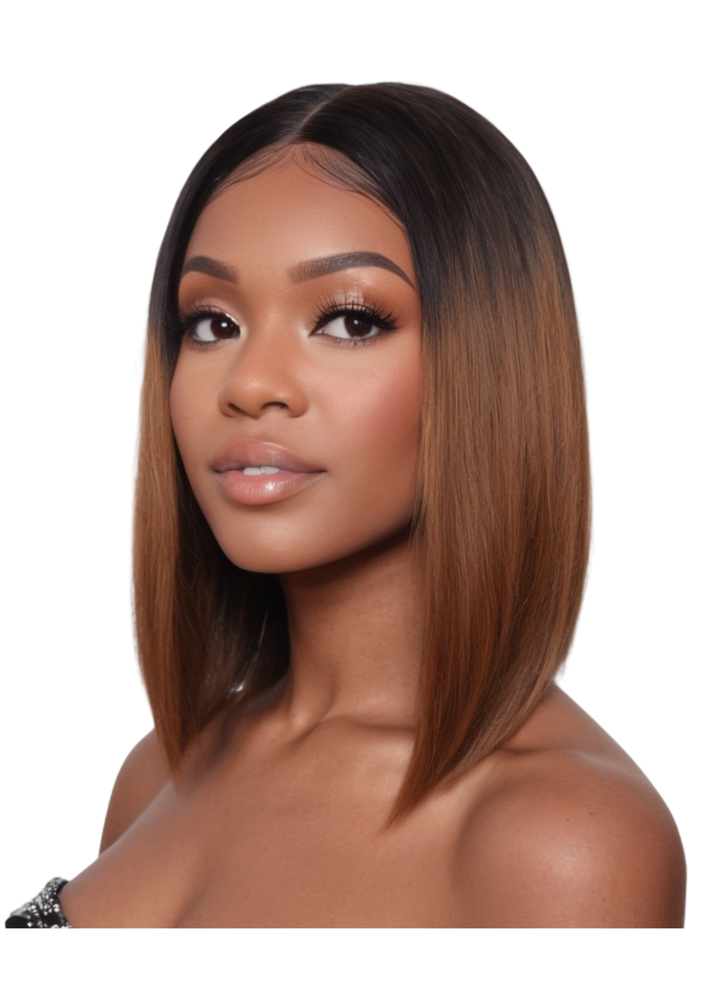 ✨ Double Drawn 13x4 Straight Lace Front Wig — Ombre #T1B/4 — 100% Human Hair — (10" - 20")
