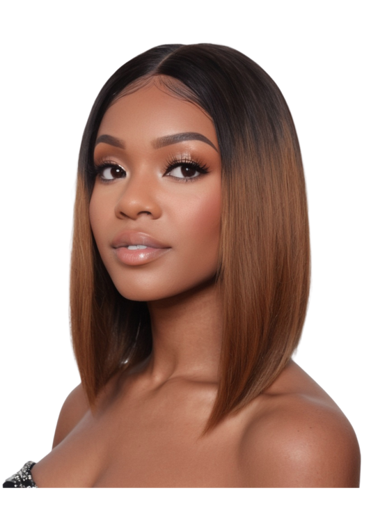 ✨ Double Drawn 13x4 Straight Lace Front Wig — Ombre #T1B/4 — 100% Human Hair — (10" - 20")
