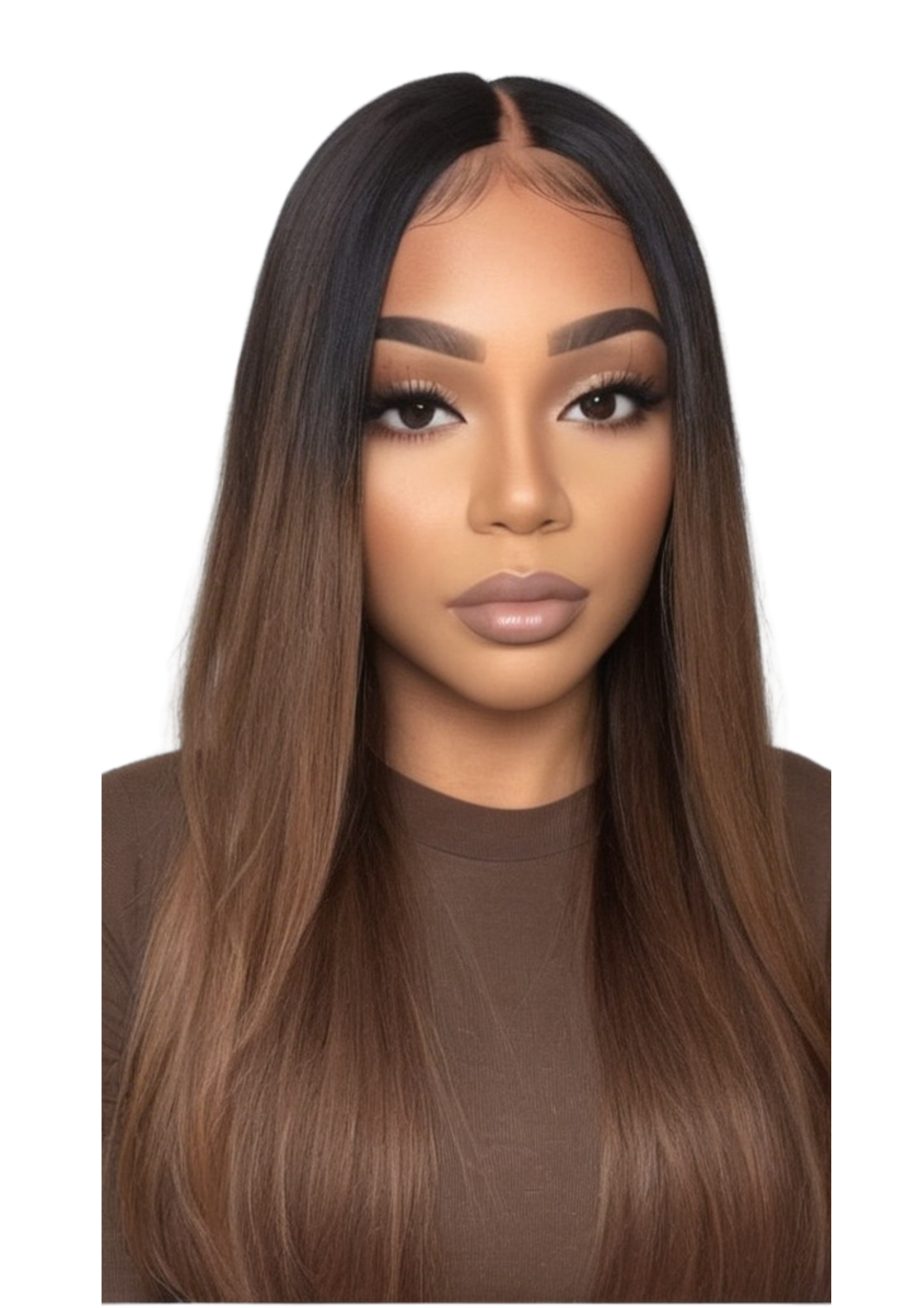 ✨ Double Drawn 13x4 Straight Lace Front Wig — Ombre #T1B/4 — 100% Human Hair — (10" - 20")