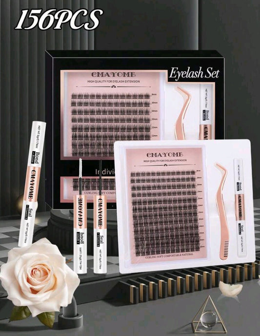 CMAYOME 156 PCS Curly Eyelashes DIY Kit